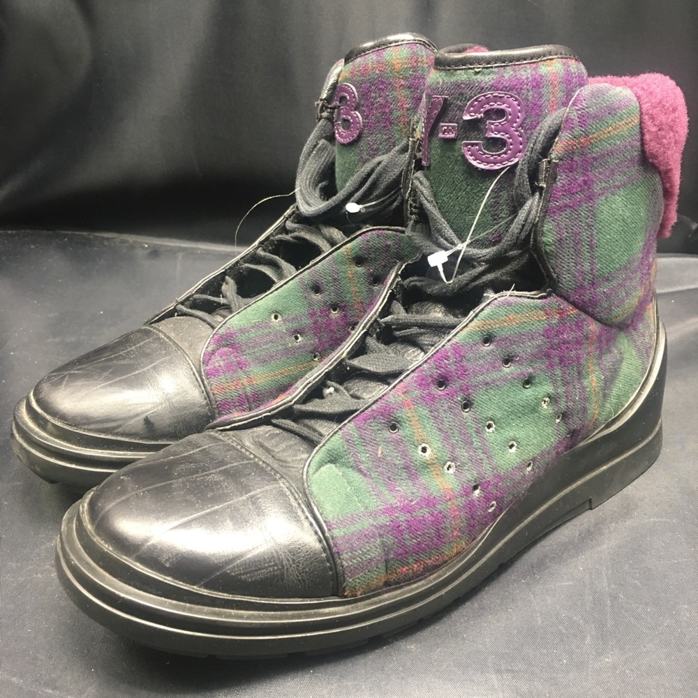 Y-3 Yuhji Yamamoto Flannel High Top Sneakers